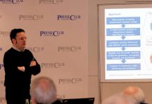 Grüner Strom für Millionen Autos Dr.-Ing. Thomas Grube, Gruppenleiter Mobilität am Institut für Energie- und Klimaforschung | IEK-3: Elektrochemische Verfahrenstechnik des Forschungszentrums Jülich beim TELI-Jour-fixe im Internationalen PresseClub München. (Bild: Peter Knoll)