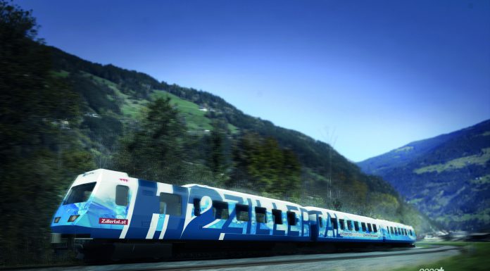Pack den Wasserstoff in den Tank Ab 2022 will die Zillertalbahn mit Wasserstoff fahren und so 800.000 Liter Diesel pro Jahr einsparen. Bild: Zillertaler Verkehrsbetriebe AG anführen